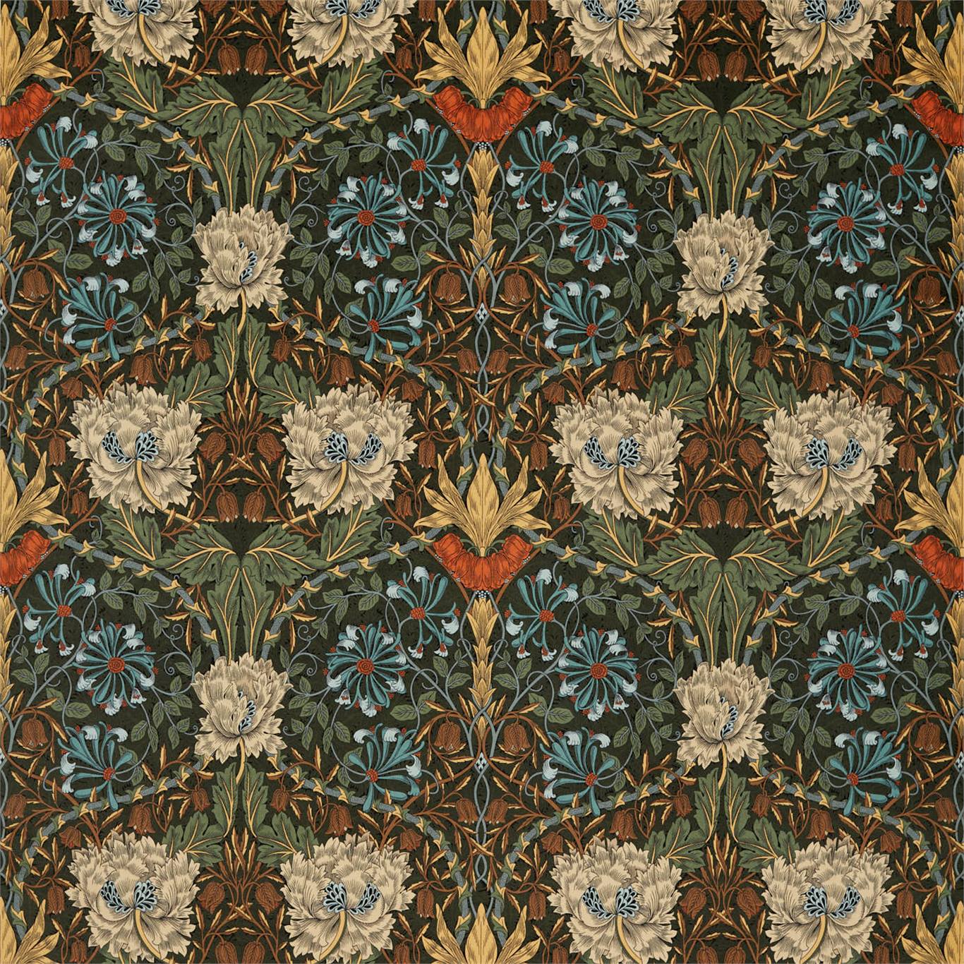 Ткань Honeysuckle and tulip velvet от Morris & Co