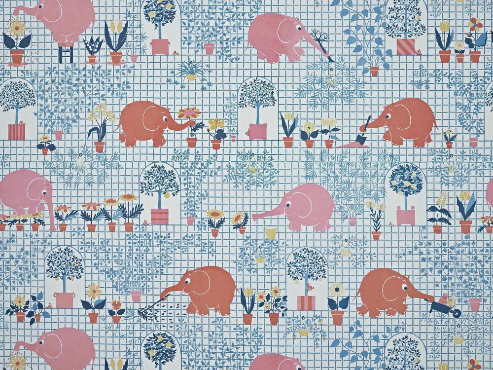 Обои Les elephants jardiniers от Pierre Frey