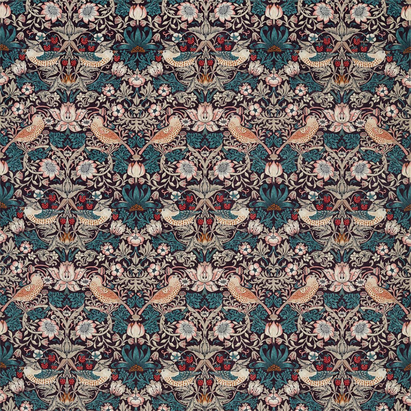 Ткань Strawberry thief velvet от Morris & Co